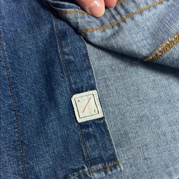 American Eagle Denim Hooded Button-Up Shacket. Unisex. Sz M - Picture 4 of 10